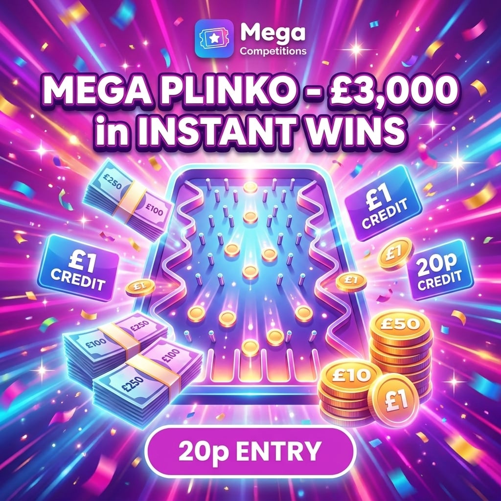 MEGA PLINKO - £3,000 in INSTANT WINS